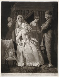 The Virtuous Comforted by Sympathy and Attention, trykk laget av Valentine Green, 1775 (mezzotint)